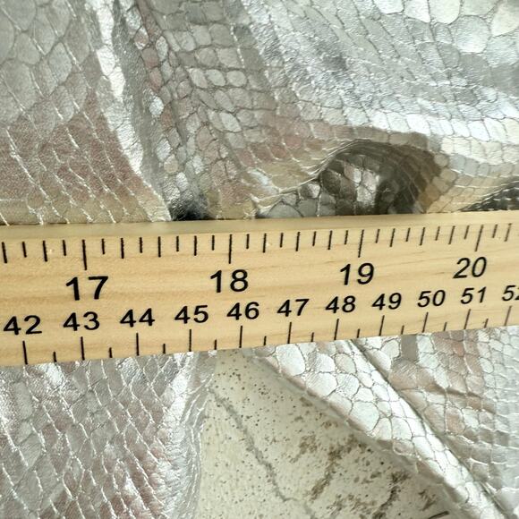 Y2K Wet Seal Snake Print Trench Coat Metallic Silver Jacket Womens S Vtg 2000s - Picture 8 of 9